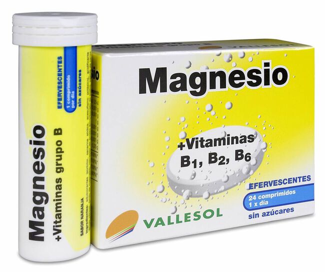 Vallesol Magnesio +Vitaminas B1, B2, B6 24 Comprimidos Eferv 