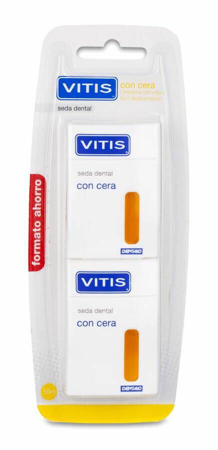 Vitis Con Cera Duplo Seda Dental Con Cera 50 M 2 U 