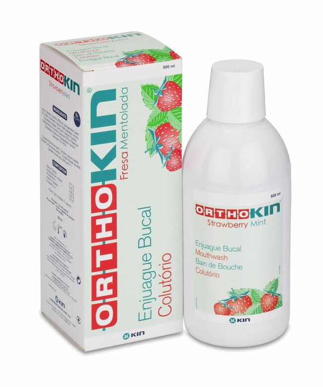 Orthokin Enjuague Bucal Fresa Mentolada 500 ml 