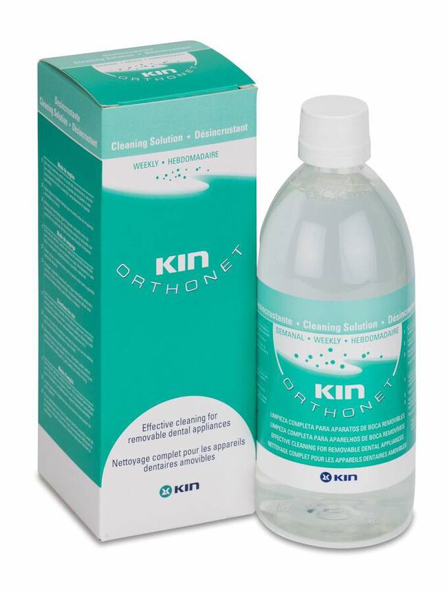 Kin Orthonet Desincrustante Semanal Limpieza Protesis Dental 400 ml 