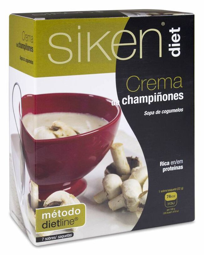 Siken Diet Crema De Champiñones 22 gr 7 Sobres 