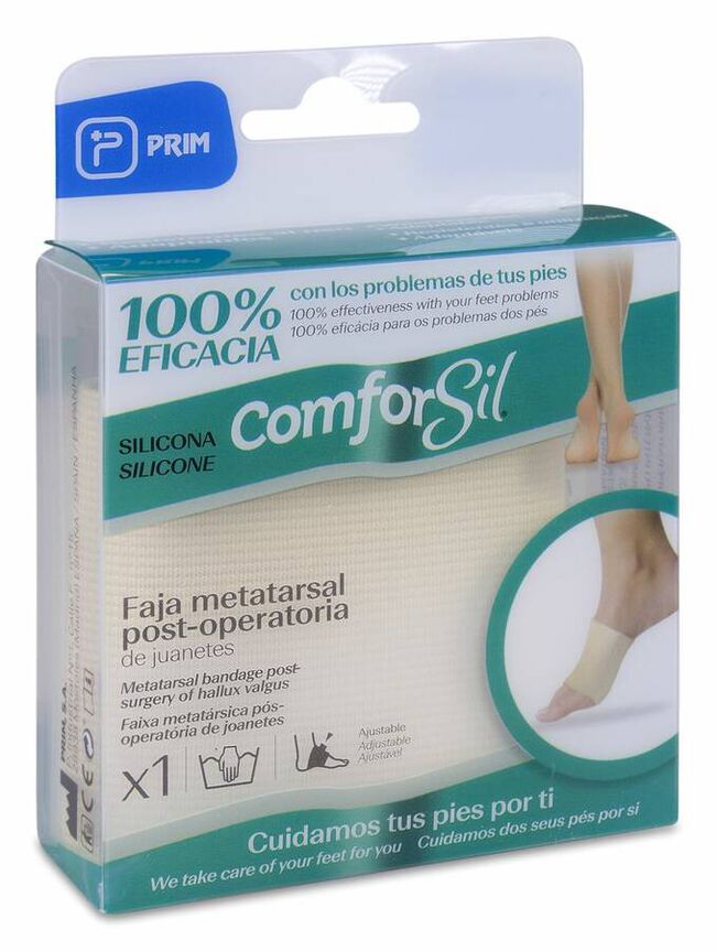 Banda Metatarsal Postoperatorio De Juanetes Comforsil Silicone T- S 1 U 