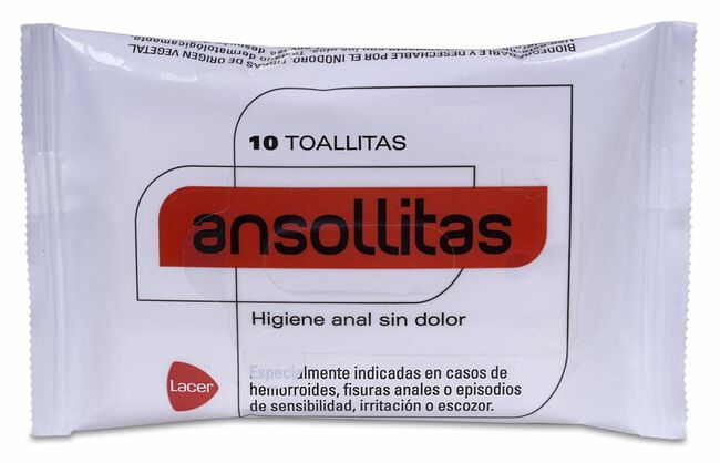 Ansollitas Toallitas Higiene Anal 10 Toallitas 