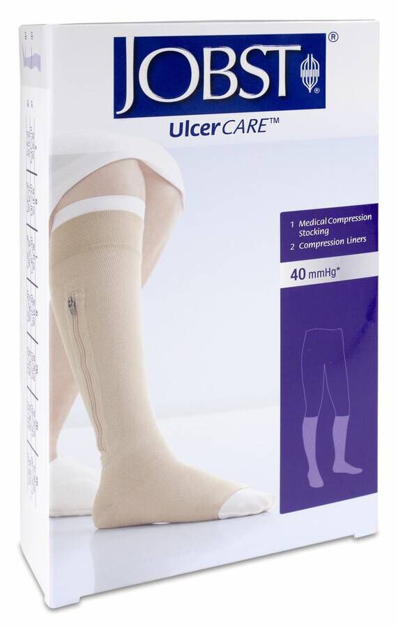 Media Comprimidos Fuerte Con Cremallera Jobst Ulcercare Media Beige Izda T- 4 Xl 