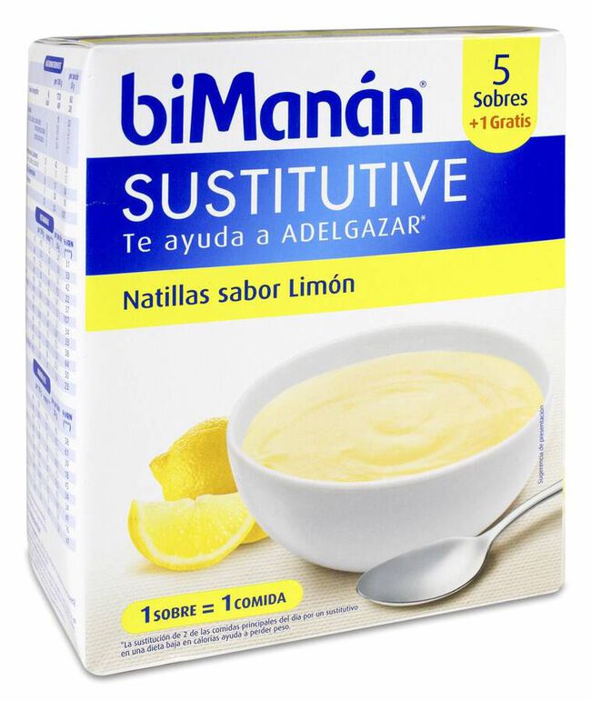 Bimanan Natillas Limon 50 gr 6 Sobres 