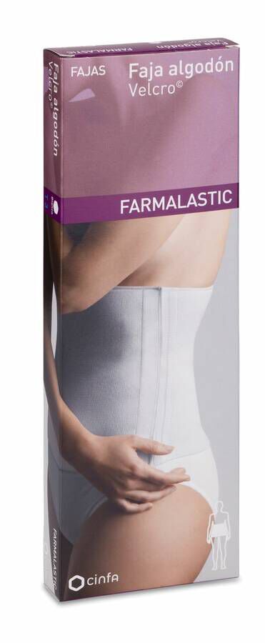 Faja Farmalastic Algodon Velcro Blanca T- 3 