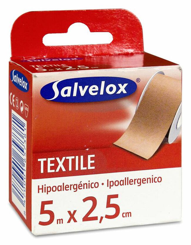 Esparadrapo Salvelox Textil Carne 5 X 2,5 