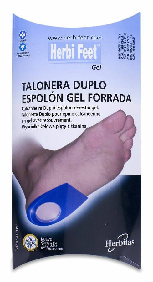 Talonera Espolon Herbi Feet Gel Forrada T- S 1 Par 