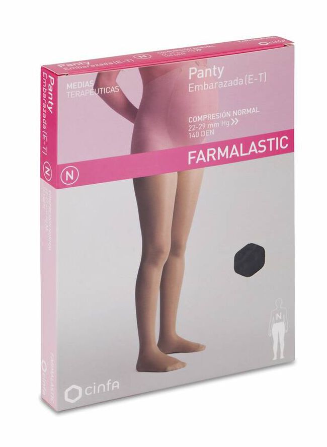 Panty Comprimidos Normal 140 Den Embarazada Farmalastic Negro T- Peq 