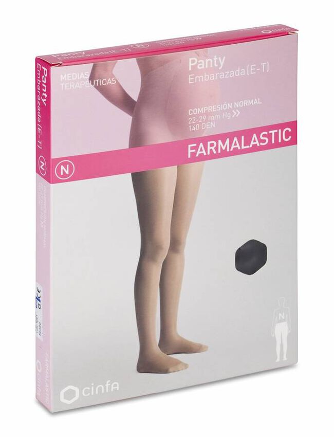 Panty Comprimidos Normal 140 Den Embarazada Farmalastic Negro T- Gde 