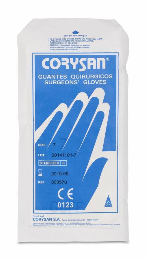 Guante De Cirugia Corysan Esteril Latex T-7 2 U 