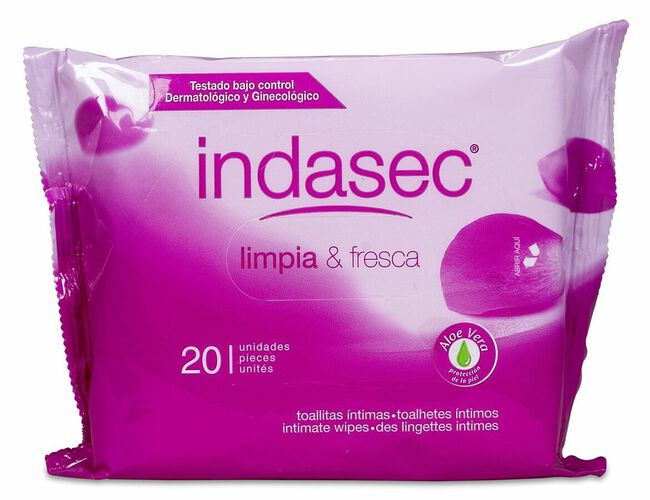 Indasec Toallitas Higiene Intima 20 Toallitas 