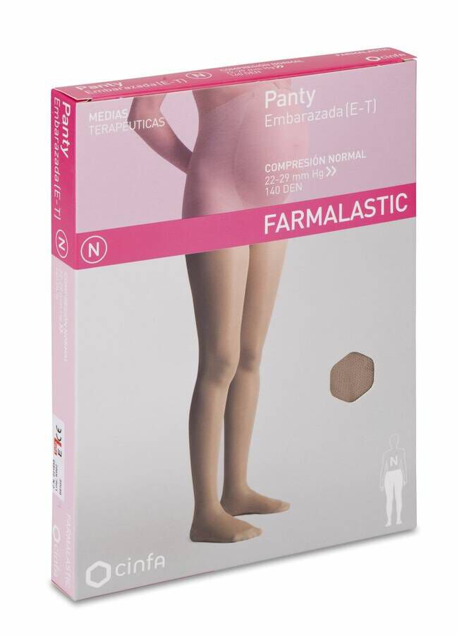 Panty Comprimidos Normal 140 Den Embarazada Farmalastic Beige T- Egde 