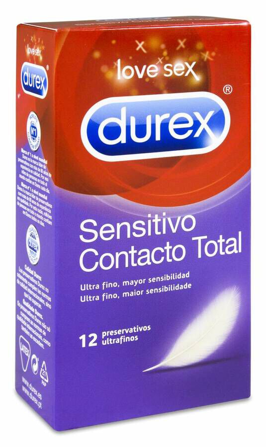 Durex Sensitivo Contacto Total Preservativos 12 U 