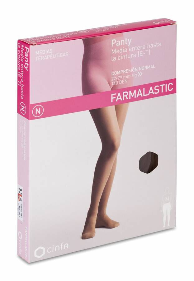 Panty Comprimidos Normal 140 Den Farmalastic Capuchino T- Egde 