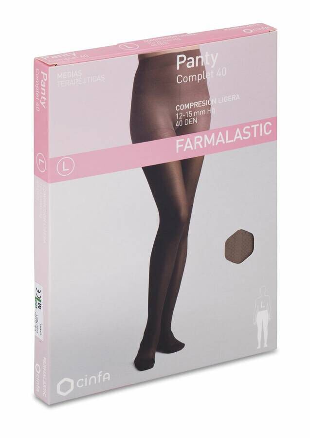 Panty Comprimidos Ligera Farmalastic 40 Den Camel T- Med 