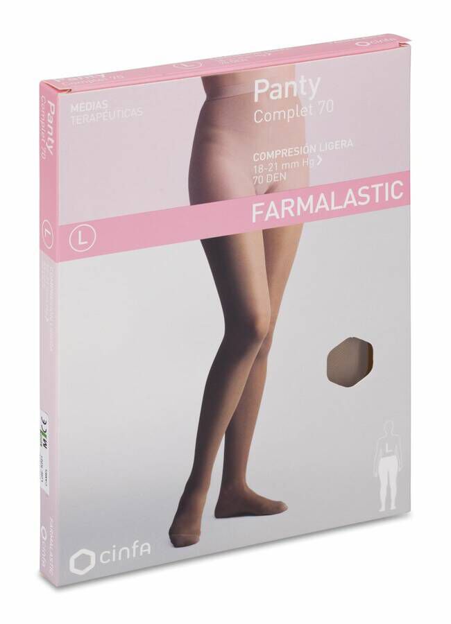 Panty Comprimidos Ligera Farmalastic 70 Den Camel T- Med 