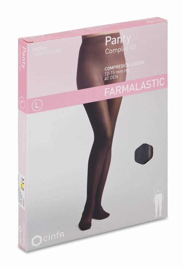 Panty Comprimidos Ligera Farmalastic 40 Den Negro T- Peq 