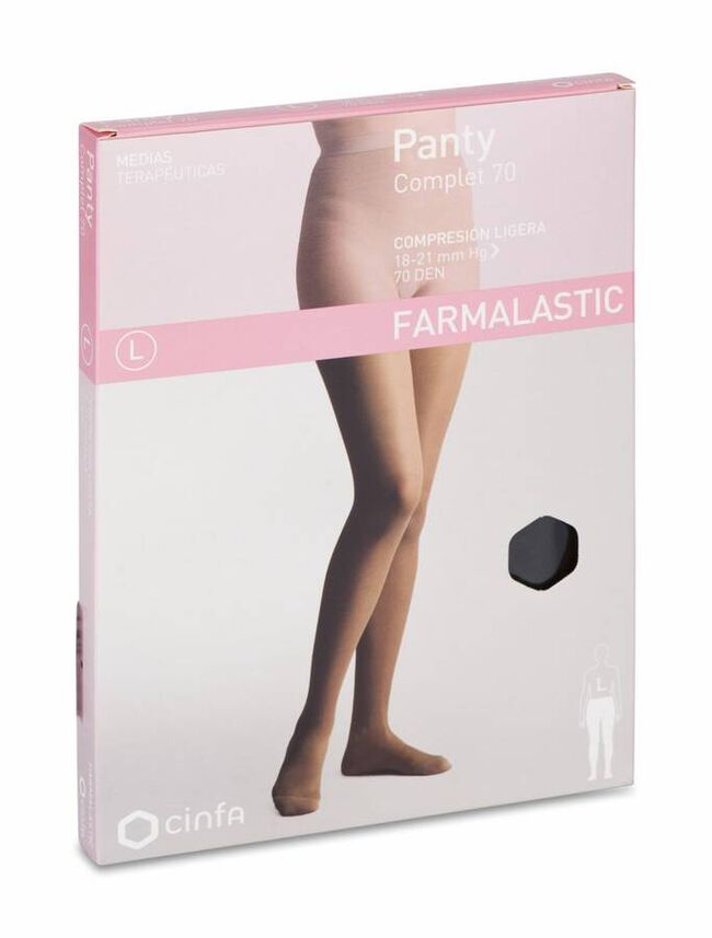 Panty Comprimidos Ligera Farmalastic 70 Den Negro T- Med 