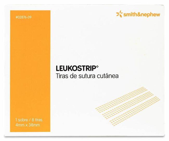 Leukostrip Sutura Cutanea Esteril 4 X 38 Mm 8 U 