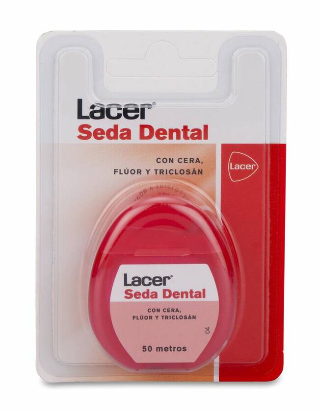 Lacer Fluor y Triclosan Seda Dental Con Cera 50 M 