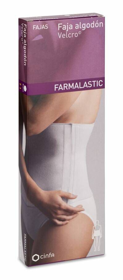 Faja Farmalastic Algodon Velcro Blanca T- 1 