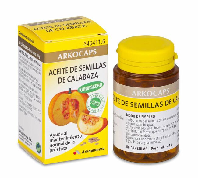 Calabaza Semillas Aceite Arkocaps 50 Cápsulas 