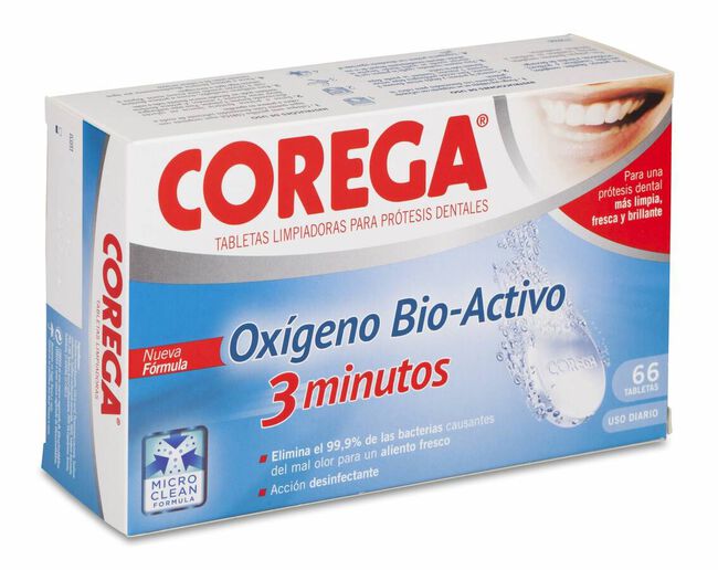 Corega 3 Minutos Limpieza Protesis Dental 60 Tab 