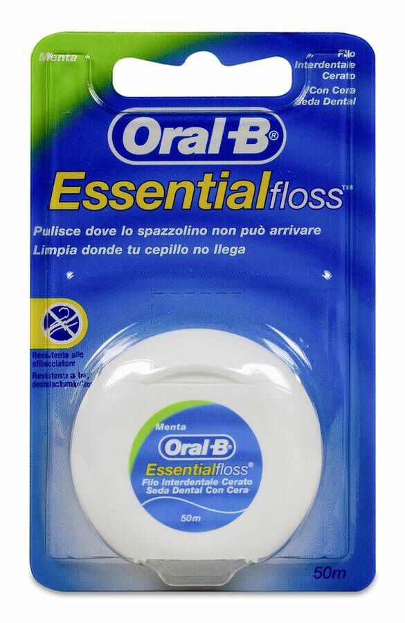 Oral-B Essential Floss Fluor Seda Dental Con Cera Menta 50 M 