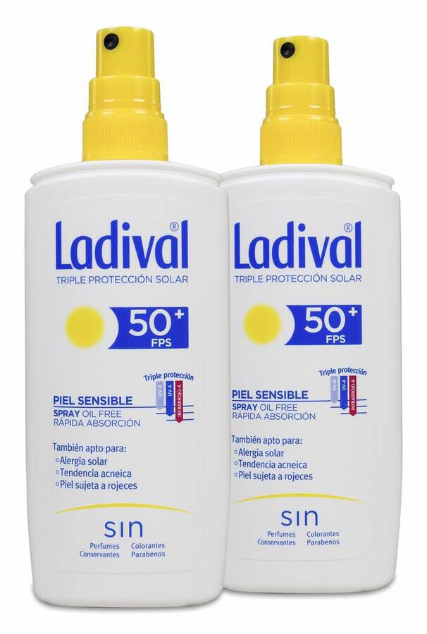 Duplo Ladival Spray Piel Sensible SPF 50+, 2 x 150 ml