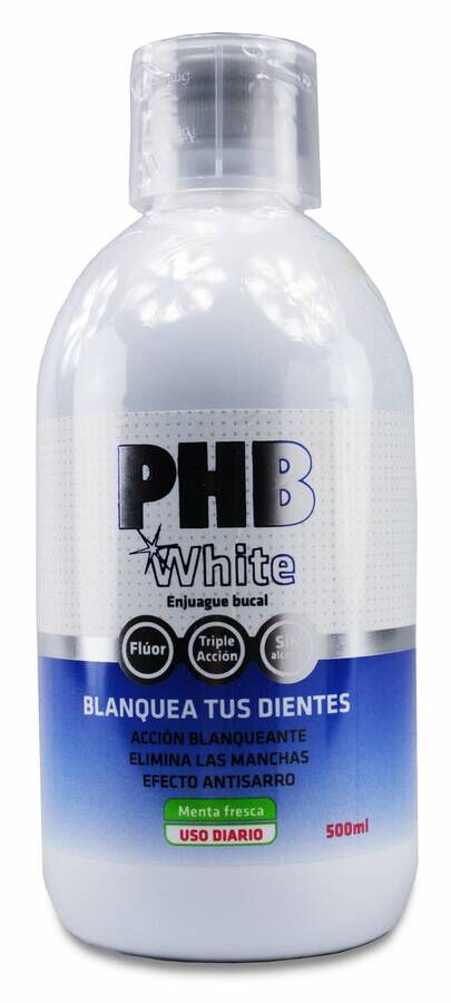 PHB White Enjuague Bucal, 500 ml