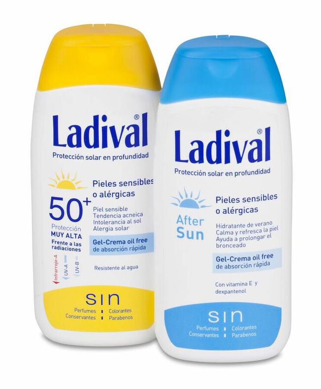 Pack Ladival Fotoprotector SPF 50+ Gel Crema + Aftersun, 1 Ud