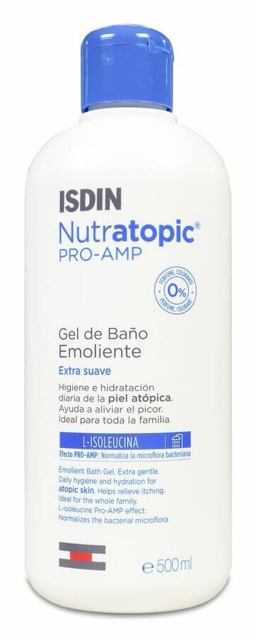 Isdin Nutratopic Pro-Amp Gel de Baño Piel Atópica, 500 ml