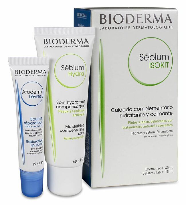 Bioderma Sébium Isokit Crema Facial + Bálsamo Labial, 1 Ud