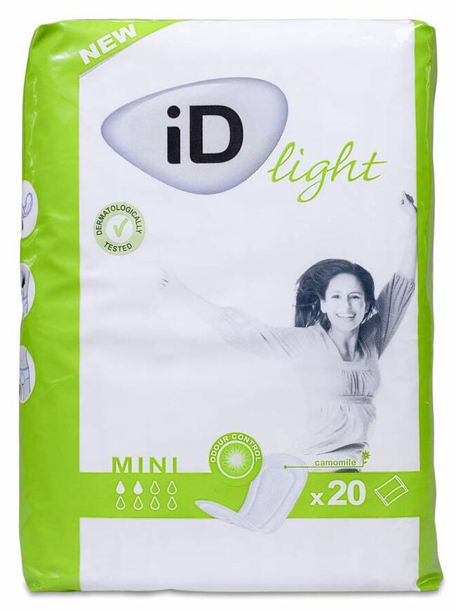 ID Light, Fresh & Free Mini Compresa para Incontinencia Ligera, 20 Uds