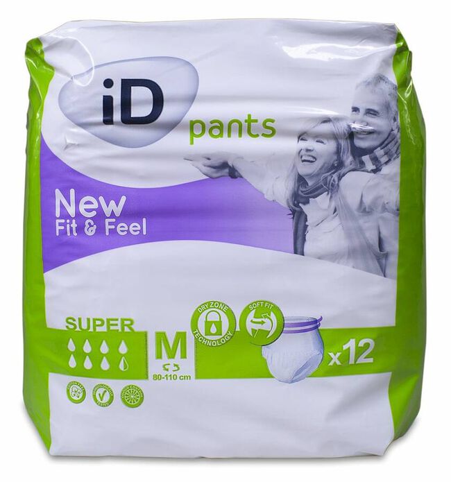 iD Pants Fit&Feel Super Talla M, 12 Uds