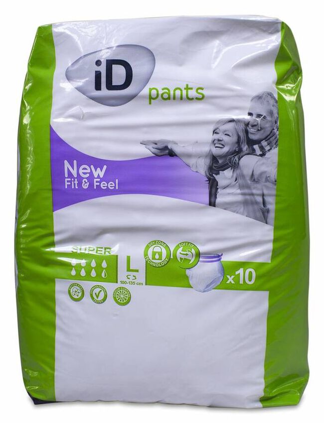 iD Pants Fit&Feel Super Talla L, 10 Uds