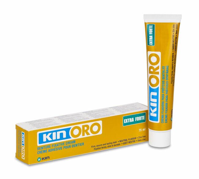 Kin Oro Crema Fijadora Dental Extra Forte, 75 ml