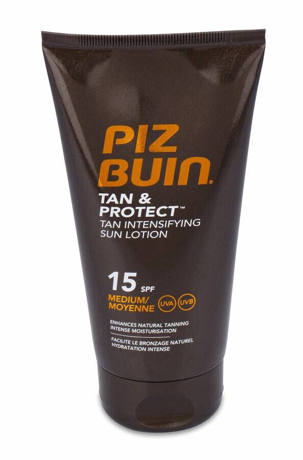 Piz Buin Tan&Protect Loción Solar Intensificadora del Bronceado SPF15, 150 ml