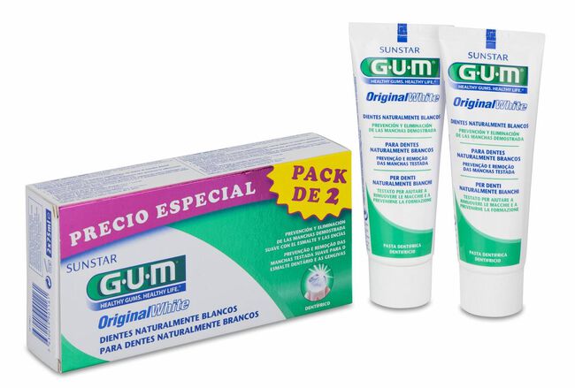 Pack GUM Original White Pasta Dentífrica, 2 Uds