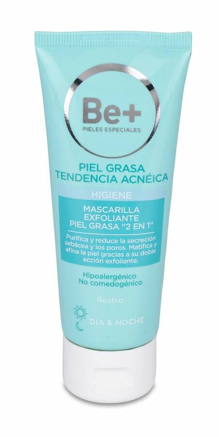 Be+ Mascarilla Exfoliante 2 en 1, 75 ml