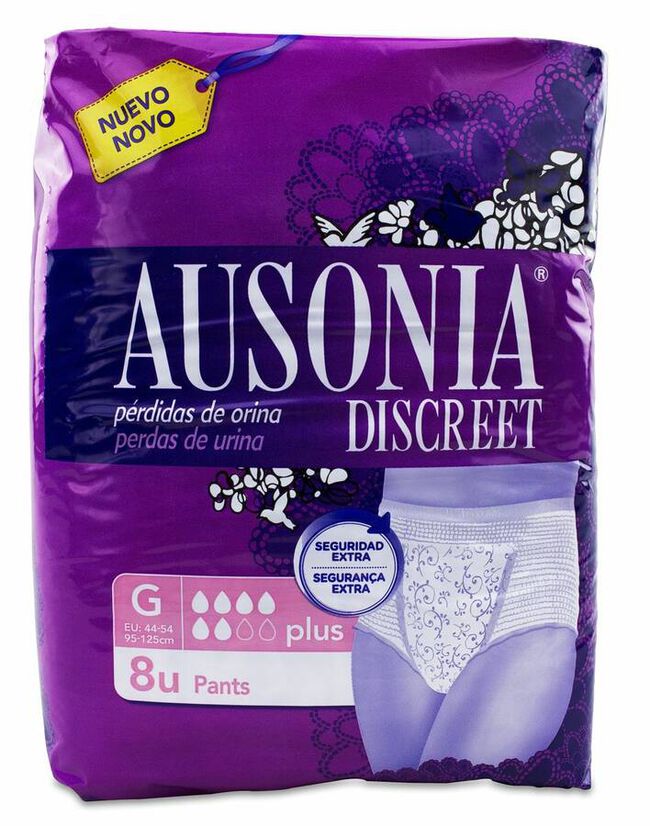 Ausonia Discreet Ropa Interior Plus Talla Grande, 8 Uds