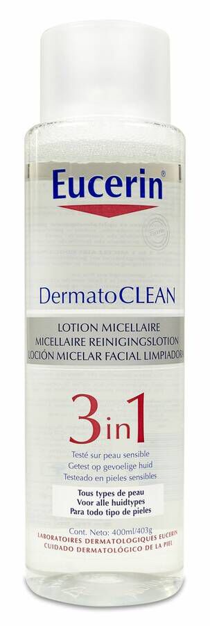 Eucerin Dermatoclean Solución Micelar 3 en 1, 400 ml