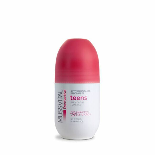 Mussvital Dermactive Deocontrol Teens Desodorante Roll On para Chicas, 75 ml