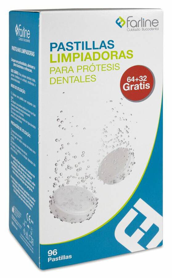 Promoción Farline Pastillas Limpiadoras, 64 + 32 Pastillas