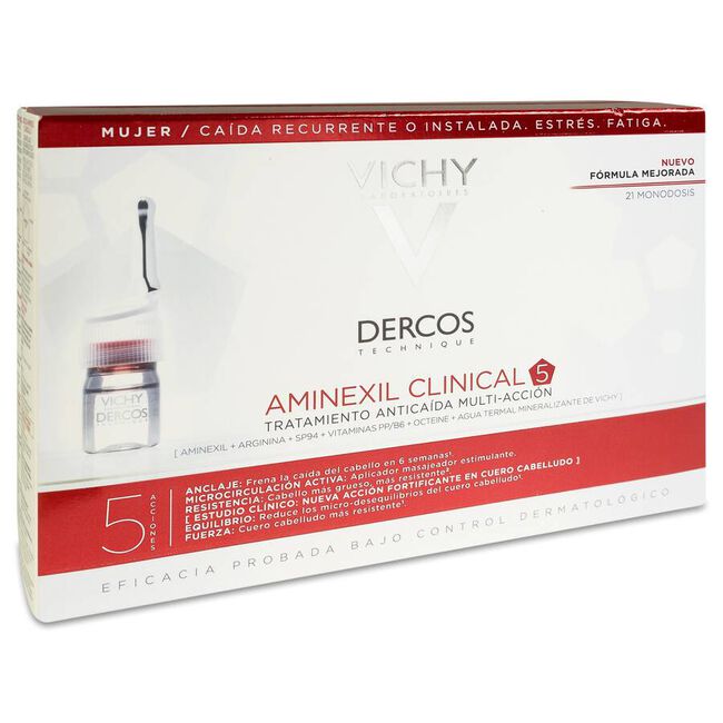 Vichy Dercos Aminexil Clinical 5 Mujer, 21 Ampollas