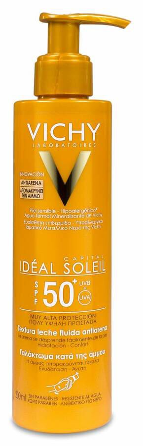 Vichy Idéal Soleil Leche Anti-arena SPF 50, 200 ml