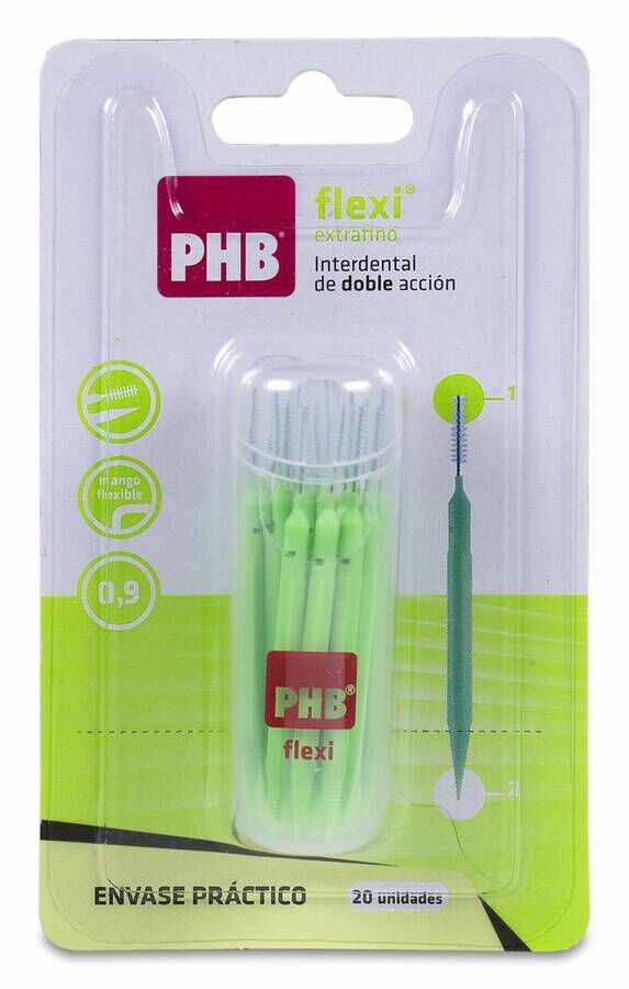 PHB Flexi Cepillo Inrterdental Extrafino Doble Acción, 20 Uds