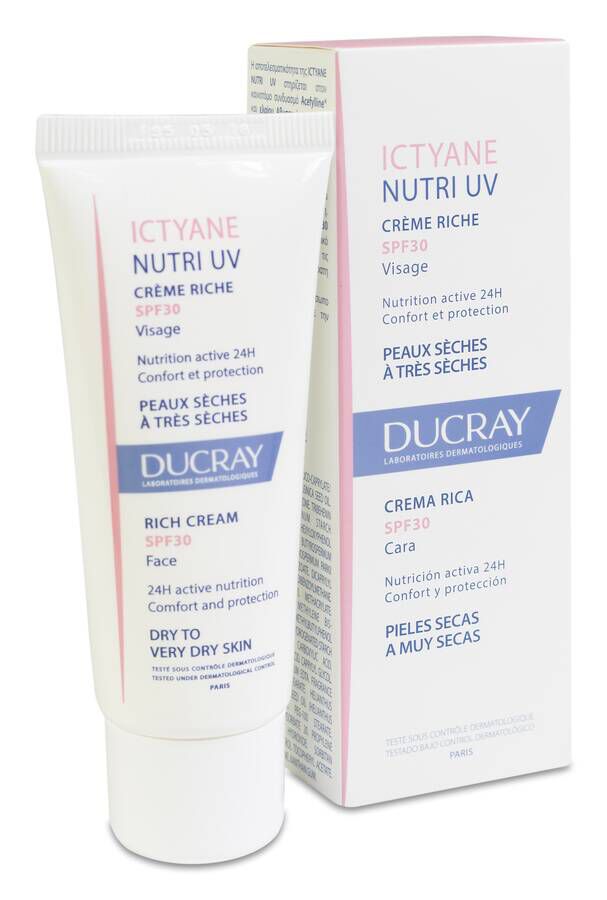 Ducray Ictyane Nutri UV Crema Rica SPF30, 40 ml