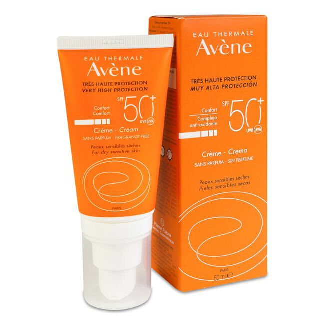 Avène Solar Crema SPF 50+ Sin Perfume, 50 ml